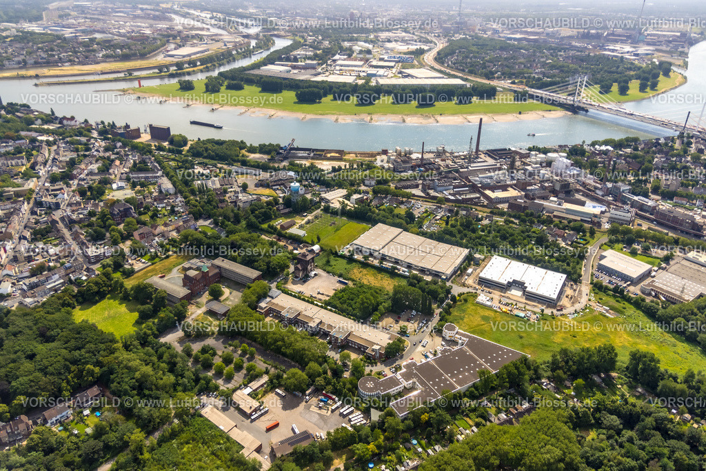 Duisburg230707300 | Luftbild, Ehemalige Zeche Rheinpreußen, Venator Germany Werksgelände am Fluss Rhein, Alt-Homberg, Duisburg, Ruhrgebiet, Nordrhein-Westfalen, Deutschland