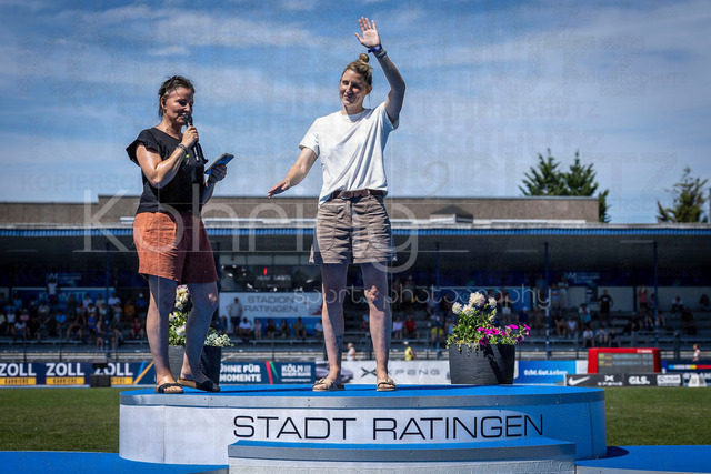 Multisport Event; Ratingen, 28.06.2026 | RATINGEN, GERMANY - JUNE 28, 2026 :  Retirement of Caro Schäfer during the Multisport Event at Stadion Ratingen on June 28, 2026 in Ratingen, Germany.