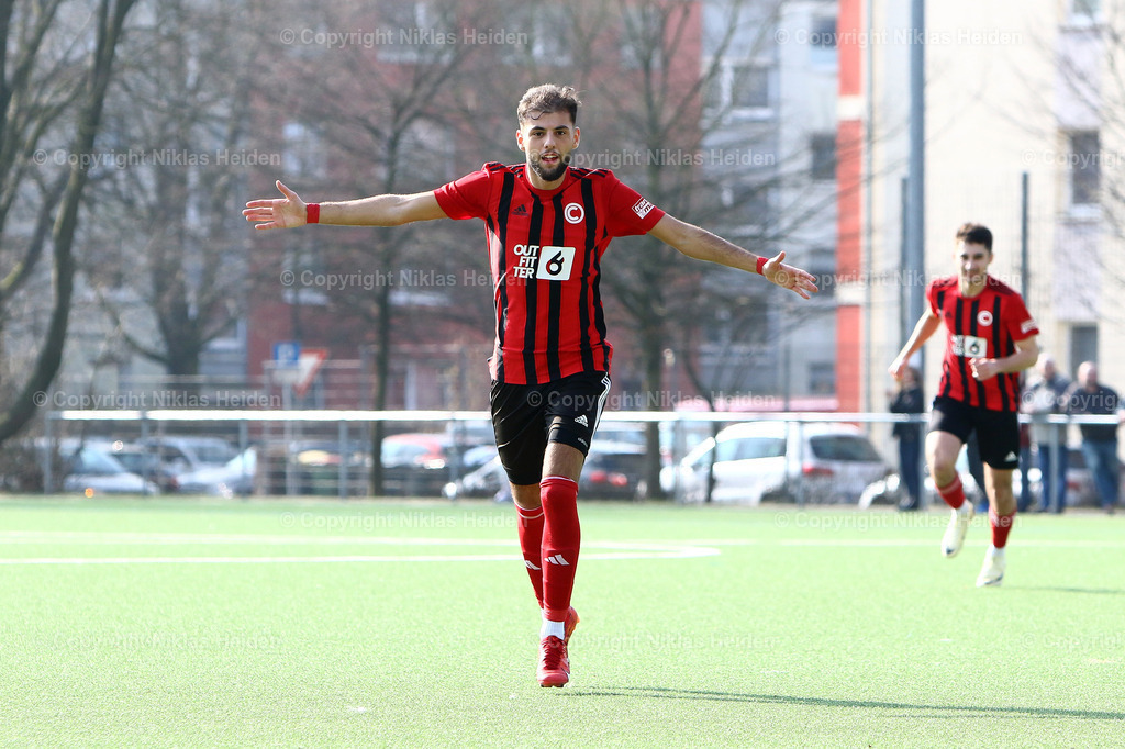 NH_Concordia_DuenebergerSV_OberligaHamburg_03032024 | #18 Arbes Tahirsylaj (Concordia) bejubelt seinen Treffer zum 1:0.

Oberliga Hamburg I 26. Spieltag  I 03.03.2024