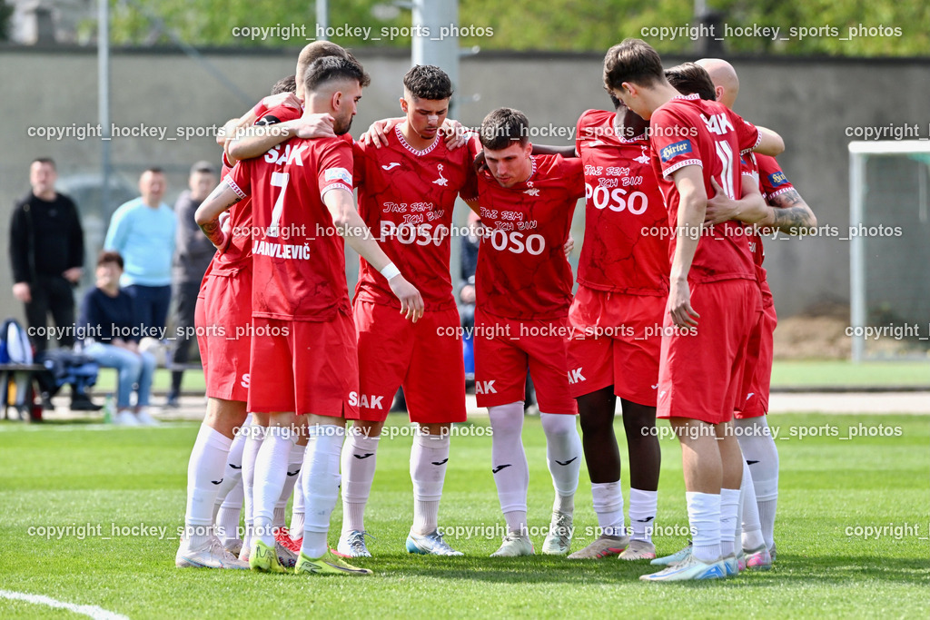 Donau Klagenfurt vs. SAK | SAK Mannschaft, #7 Hrvoje Jakovljevic SAK, #11 Luka Jerin SAK, SV Donau Klagenfurt vs. SAK, SV Donau Klagenfurt vs. SAK am 11.04.2026 in Klagenfurt (Sportplat Donau ), Austria, (Photo by Bernd Stefan)