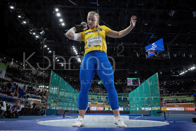 World Athletics Indoor Championships Kujawy Pomorze 26, 20.03.2026 | TORUN, POLAND - MARCH 20:  Axelina JOHANSSON (SWE) competes in the women's shot put during the World Athletics Indoor Championships Kujawy Pomorze 26 on day 1 / session 2 at Kujawsko-Pomorska Arena Torun on March 20, 2026 in Torun, Poland. 