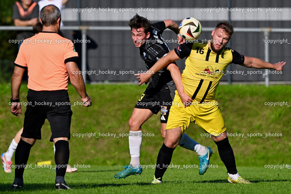 SV Arnoldstein vs. URC Thal Assling | #16 Luka Tolic SV Arnoldstein, #17 Maximilian Ortner Thal Assling, SV Arnoldstein vs. URC Thal Assling, SV Arnoldstein vs. URC Thal Assling am 09.08.2025 in Arnoldstein (Waldparkstadion Arnoldstein), Austria, (Photo by Bernd Stefan)