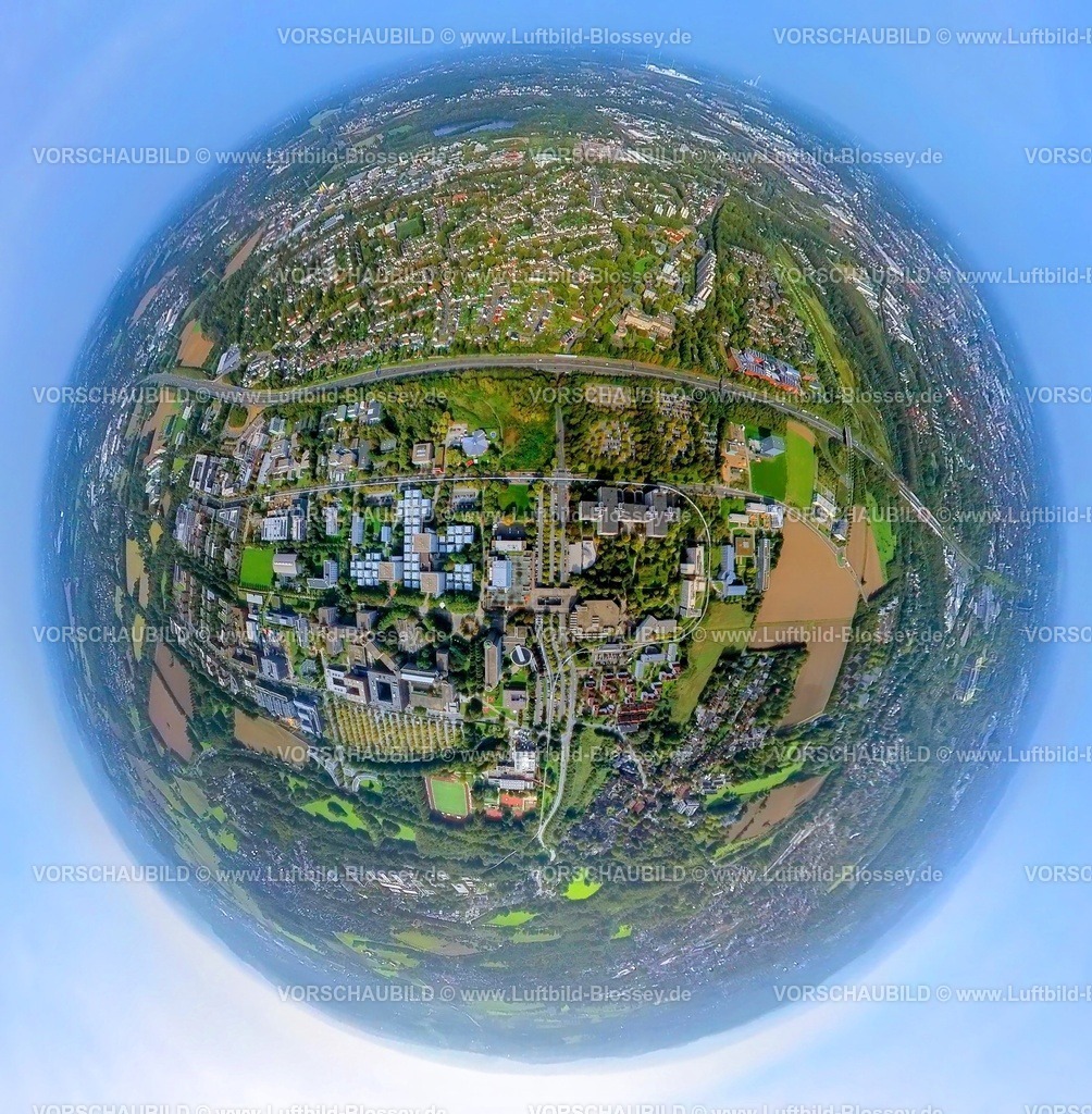 Dortmund231090044UniersitaetDortmund | Luftbild, Universität Dortmund, Autobahn A40, Erdkugel, Fisheye Aufnahme, Fischaugen Aufnahme, 360 Grad Aufnahme, tiny world, Eichlinghofen, Dortmund, Ruhrgebiet, Nordrhein-Westfalen, Deutschland