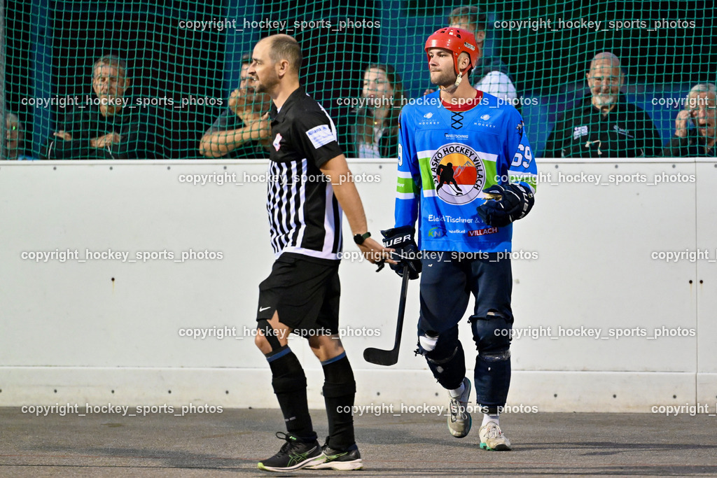 ASKÖ Hockey Villach vs. VAS Ballhockey  | Kummer Stefan Referee, #69 FELDBAUMER Manuel ASKÖ Villach Hockey, ASKÖ Hockey Villach vs. VAS Ballhockey , ASKÖ Hockey Villach vs. VAS Ballhockey  am 06.07.2025 in Villach (Alpen Arena ), Austria, (Photo by Bernd Stefan)