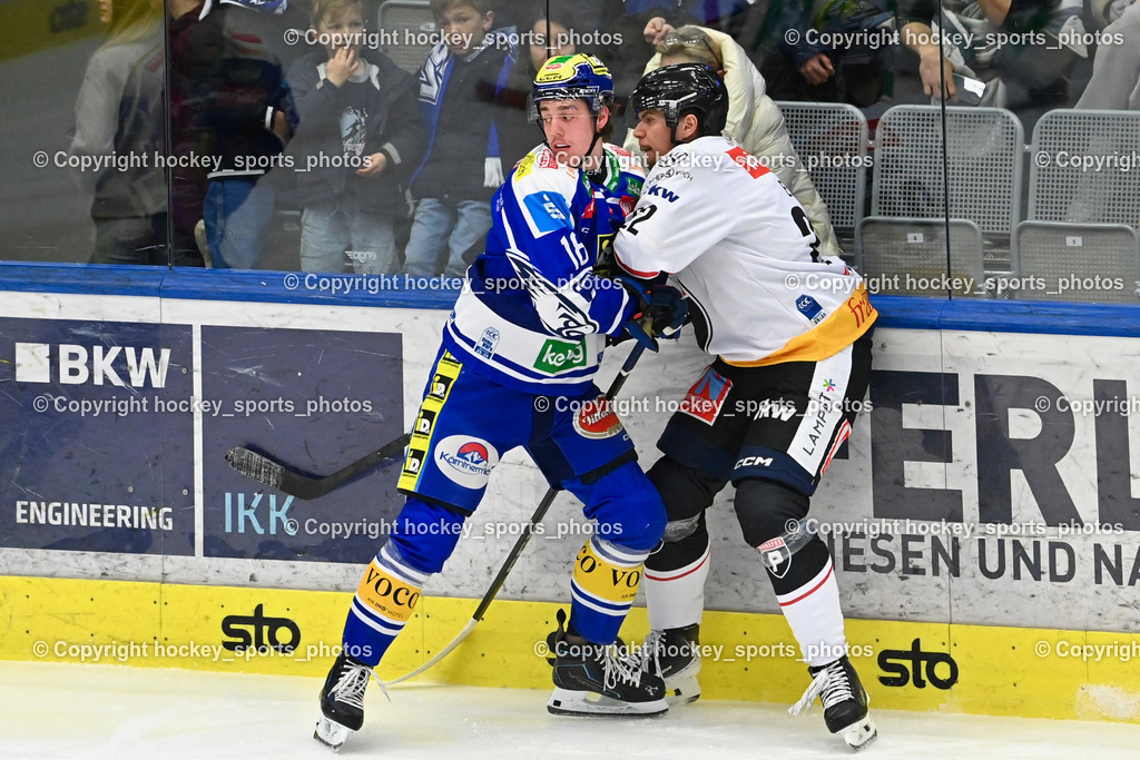 EC IDM Wärmepumpen VSV vs. Pioneers Vorarlberg | #18 Nico Uschan EC VSV, #22 Luca Erne Pioneers Vorarlberg, EC IDM Wärmepumpen VSV vs. Pioneers Vorarlberg, EC IDM Wärmepumpen VSV vs. Pioneers Vorarlberg am 22.02.2026 in Villach (Stadthalle Villach), Austria, (Photo by Bernd Stefan)