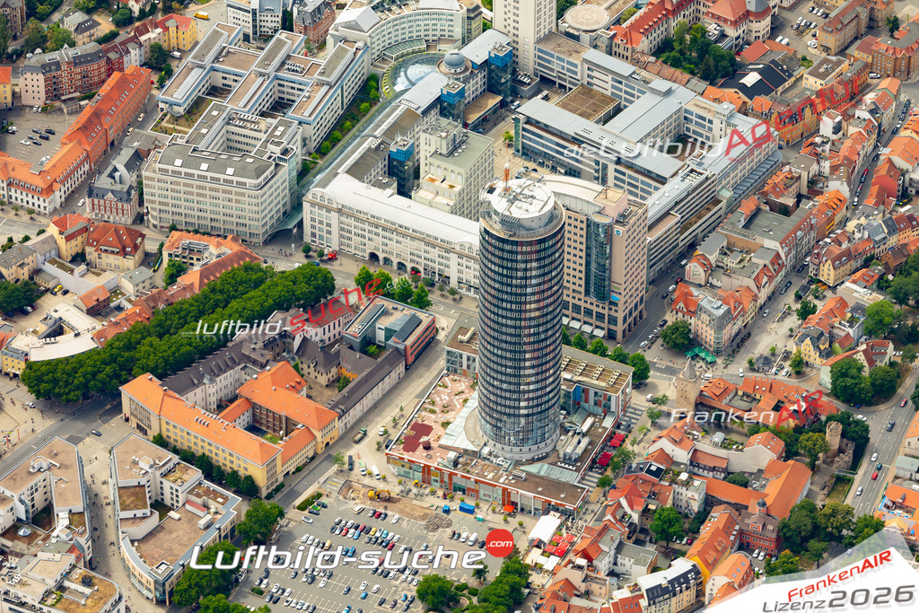 Die Luftaufnahme Tower - Jena wurde 2022 vom Flugzeug aus (keine Drohne) erstellt. Hohe Auflösung -für große Poster und Wandbilder geeignet - Garantiert!