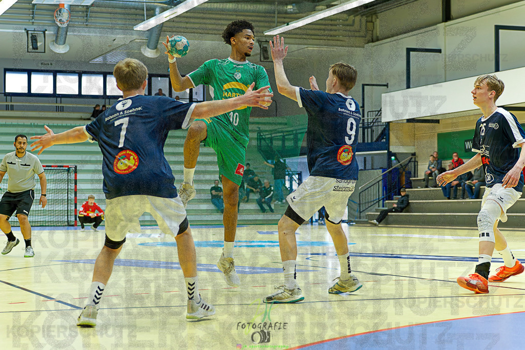 mJB Pokalrunde dt. Meisterschaft, TV Hüttenberg - TSV GWD Minden | mJB Pokalrunde dt. Meisterschaft, TV Hüttenberg - TSV GWD Minden am 15.03.2025 in Münchholzhausen (Sporthalle Münchholzhausen)Photo © 2025 - Jörg Heinrich - Realisiert mit Pictrs.com