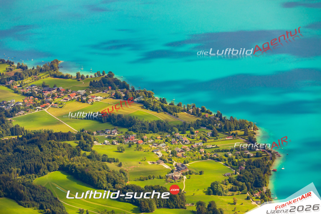 Geschenkidee Aich bei Nußdorf am Attersee -Die Luftbildaufnahme wurde 2025 vom UL-Flugzeug heraus erstellt ( keine Drohne ) - Hochauflösende Luftaufnahme -Nicht vergleichbar mit Google Maps oder Satelittenbilder- Die Geschenkidee !Mit Lizenz und Bildrechte bestellbar