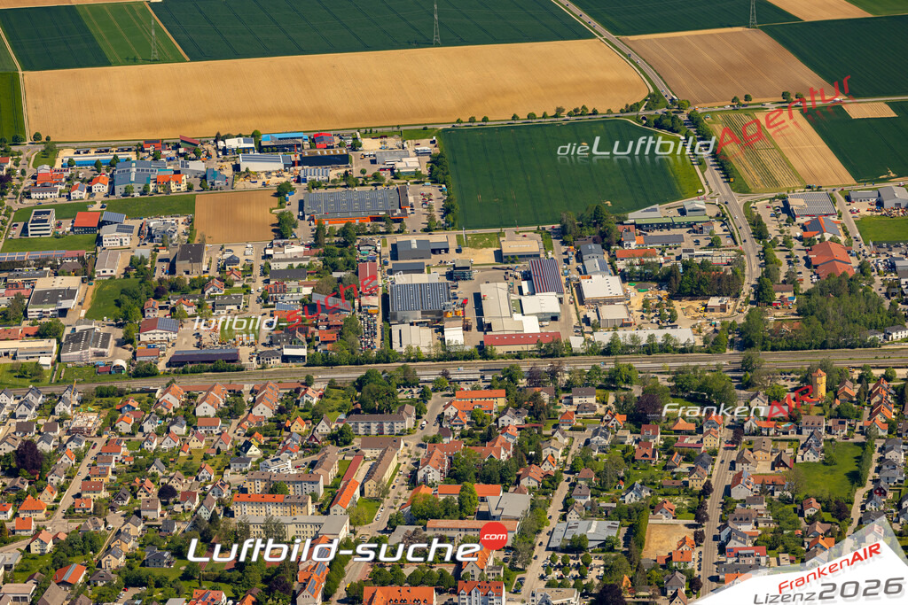 Das Luftbild zeigt :  Bobingen - Die Luftaufnahme wurde 2024 vom UL-Flugzeug aus erstellt ( keine Drohne ) - Hochauflösende Luftaufnahme - Für grossformatige Ausdrucke geeignet. Die Geschenkidee !Mit Lizenz und Bildrechte bestellbar