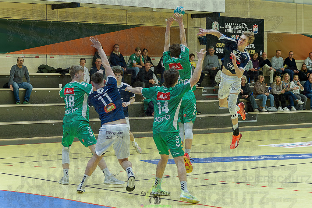 mJB Pokalrunde dt. Meisterschaft, TV Hüttenberg - TSV GWD Minden | mJB Pokalrunde dt. Meisterschaft, TV Hüttenberg - TSV GWD Minden am 15.03.2025 in Münchholzhausen (Sporthalle Münchholzhausen)Photo © 2025 - Jörg Heinrich - Realisiert mit Pictrs.com