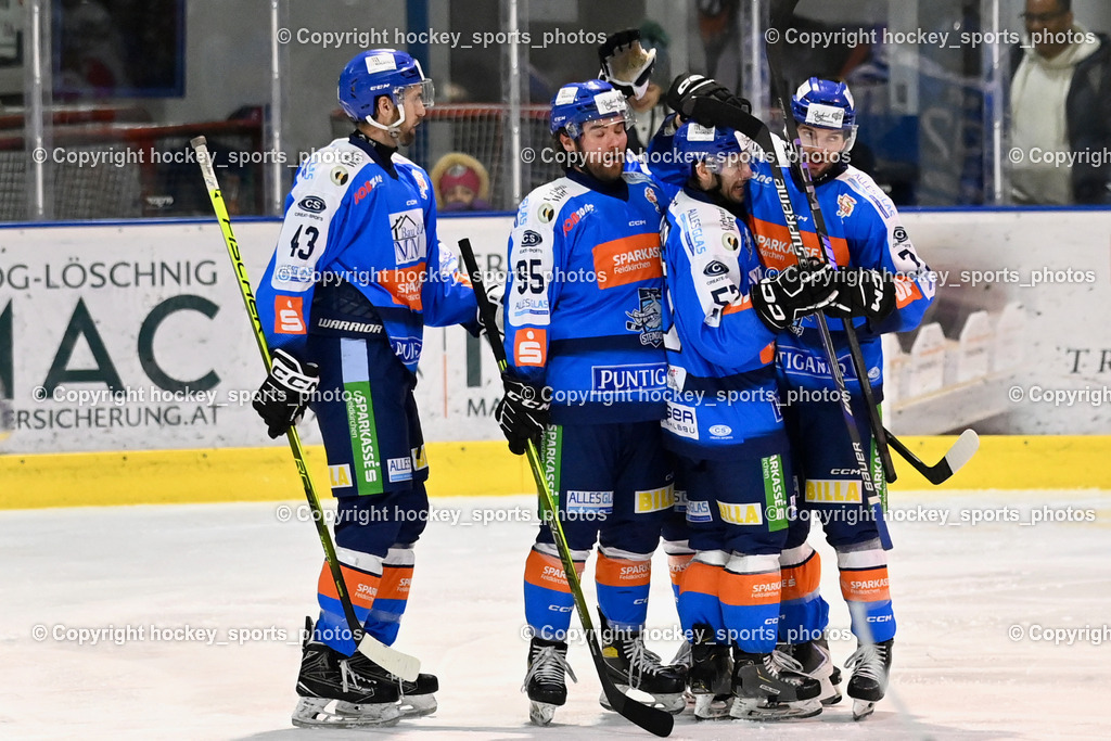 ESC Steindorf vs. ESV Ferlach  | Jubel ESC Steindorf, #43 Oraze Martin ESC Steindorf, #95 Gelfanov Ruslan ESC Steindorf, #57 Wilfan Franz ESC Steindorf, #79 Petrik Benjamin ESC Steindorf, ESC Steindorf vs. ESV Ferlach , ESC Steindorf vs. ESV Ferlach  am 15.02.2026 in Steindorf (Ossiachersee Halle), Austria, (Photo by Bernd Stefan)