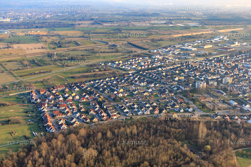 Morgenstr | Luftbild: Morgenstr in Ötigheim im Bundesland Baden-Württemberg in Deutschland. Foto: IMG_62627.jpg vom 07.03.2014 durch Werner Riehm/FLY-FOTO.de - Realisiert mit Pictrs.com