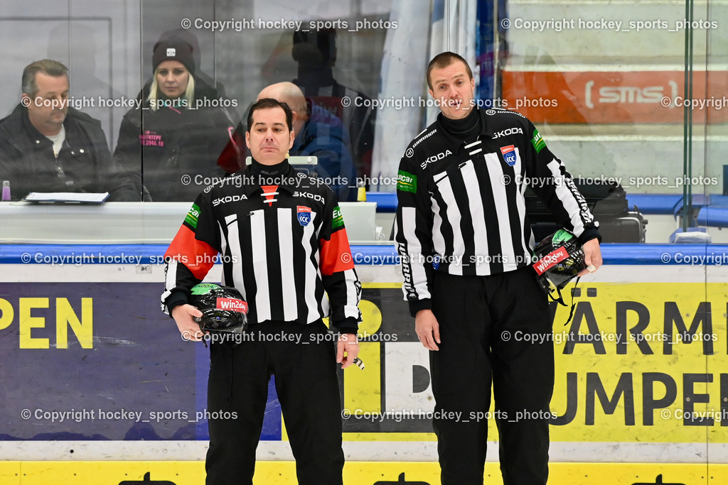 EC IDM Wärmepumpen VSV vs. HC Pustertal | SIEGEL STEFAN Referee, ZGONC GASPER JAKA Referee, EC IDM Wärmepumpen VSV vs. HC Pustertal, EC IDM Wärmepumpen VSV vs. HC Pustertal am 15.11.2024 in Villach (Stadthalle Villach), Austria, (Photo by Bernd Stefan)