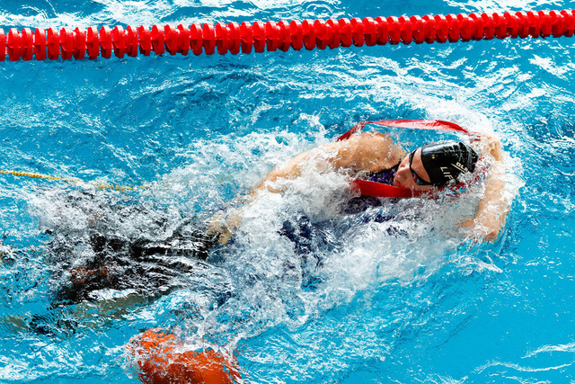DLRG, Wettkampf, Rettungssport, Landesverbandsmeisterschaften 2026 13.06.2026 | Bedburg, Deutschland - June, 13: Siegerehrung der AK17/17 weiblich der Landesverbandsmeisterschaften 2026 im MonteMare Bedburg. Platz 1: Katharina Janssen (DLRG OG Hochneukirch). (Foto: Benedikt Lang (DLRG) - Realisiert mit Pictrs.com