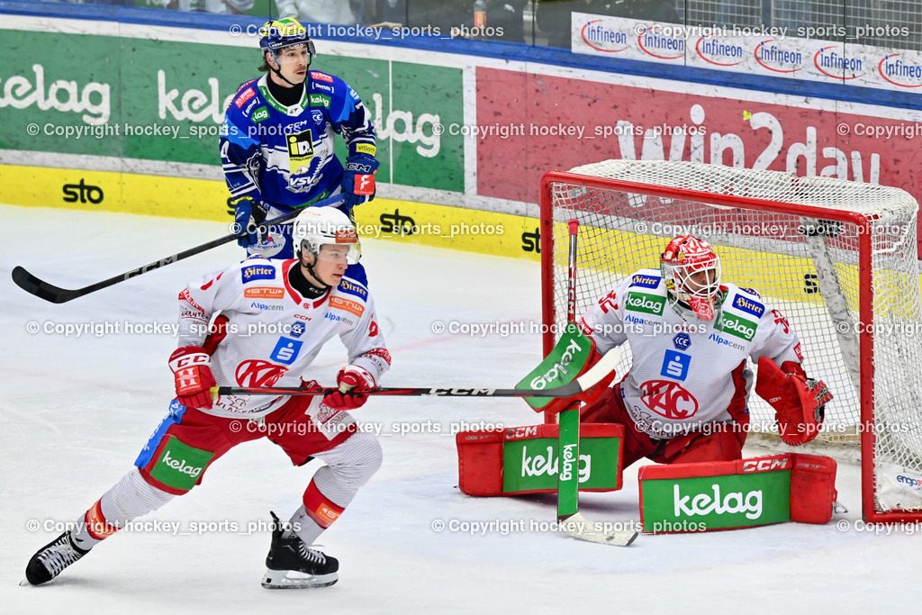 EC IDM WÄRMEPUMPEN VSV vs. EC KAC | #6 Sablattnig Tobias EC KAC, #32 Dahm Sebastian EC KAC, #74 COATTA Max EC VSV, EC IDM WÄRMEPUMPEN VSV vs. EC KAC, EC IDM WÄRMEPUMPEN VSV vs. EC KAC am 02.02.2025 in Villach (Stadthalle Villach), Austria, (Photo by Bernd Stefan)
