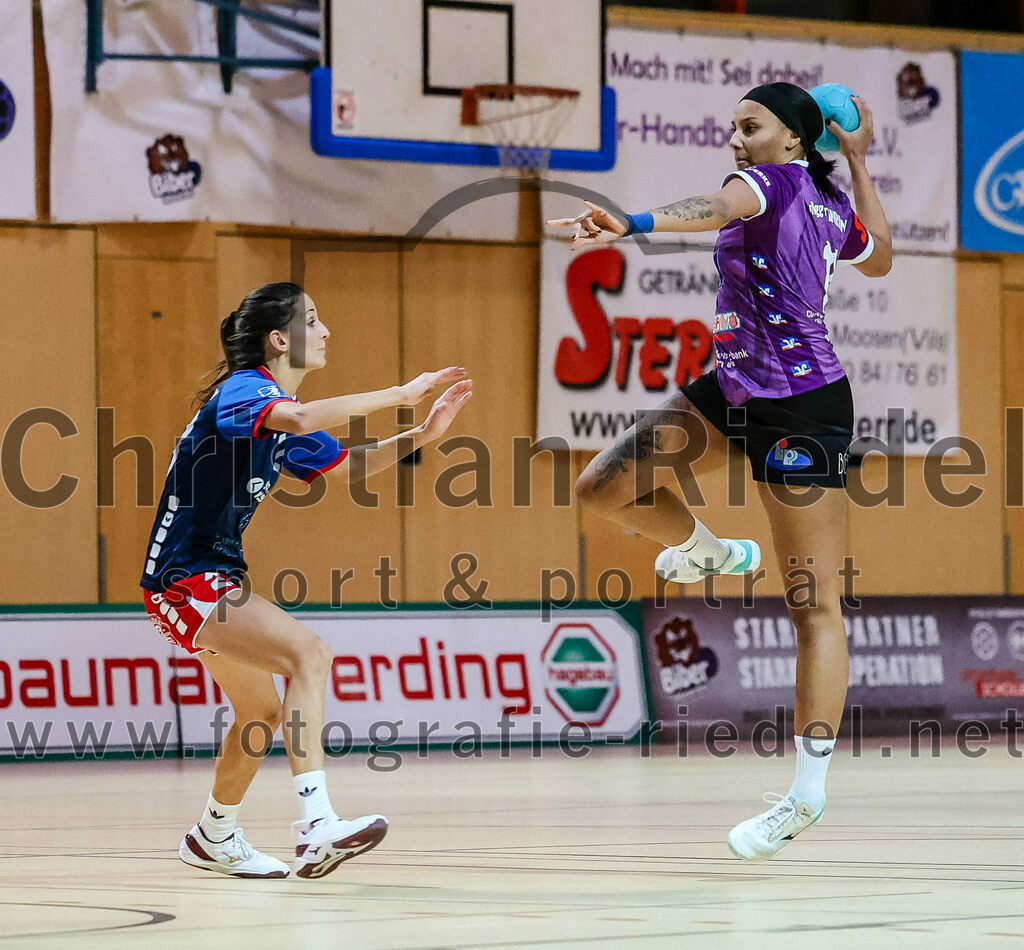 2023-12-09_061_SpVgg_Altenerding_gegen_HSG_Freising-Neufahrn | Erding, Deutschland, 09.12.2023:
Handball, Bezirksoberliga Frauen Altbayern 2023 / 2024, 9. Spieltag, SpVgg Altenerding gegen HSG Freising-Neufahrn, Endergebnis: 29:28

Francesca Volz (HSG Freising-Neufahrn, #23), Nikayla Alston (SpVgg Altenerding, #11)

Foto: Christian Riedel / fotografie-riedel.net