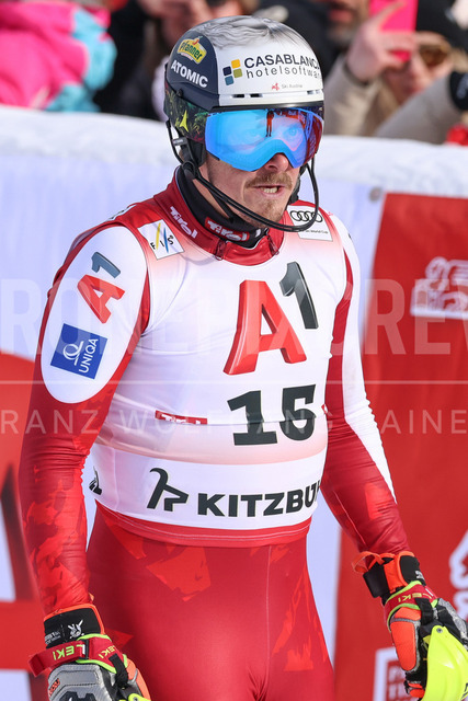 Audi FIS Ski World Cup: Men’s Slalom – Hahnenkamm Race, Kitzbuehel | Kitzbuehel, Austria, 25.Jan.26 - Alpine Skiing - FIS World Cup, Hahnenkamm Race, Slalom, men. The image shows FELLER Manuel (AUT, Atomic).