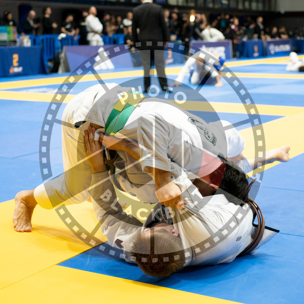 20240124PBB02383 | Fighters compete during the second day of the IBJJF European Championship in Paris, France, on January 24, 2024.