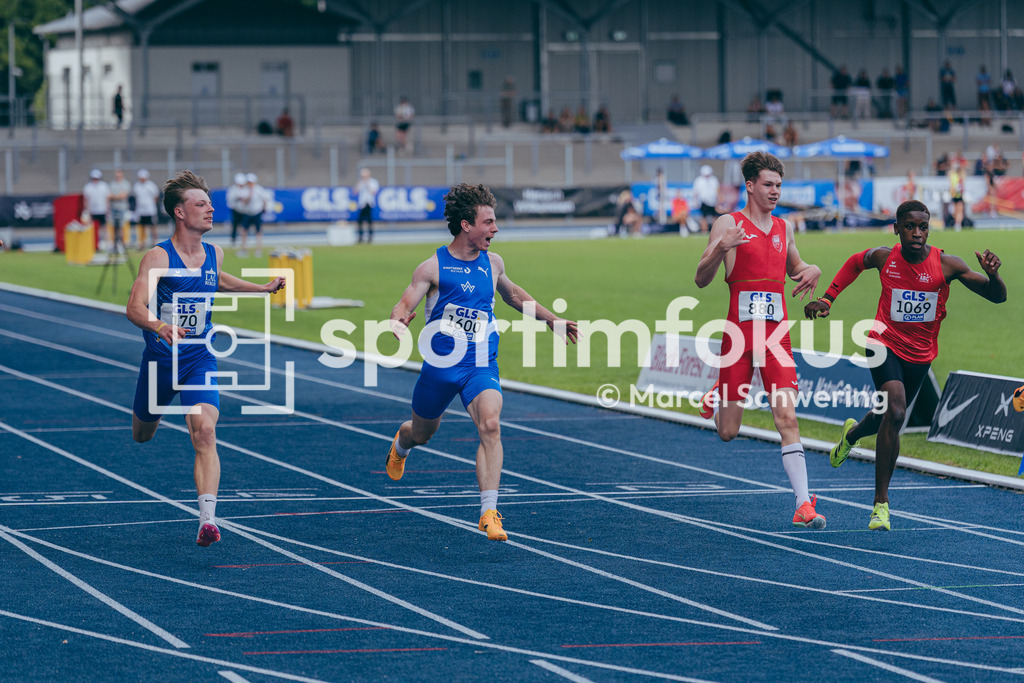 DM U23 U18 Bochum 2026 | Ilja Reimchen (TV Wattenscheid 01), Startnummer 1600, mU18 100-Meter-Lauf Finale, Deutsche Meisterschaften der U18 &amp; U23 2026, Lohrheidestadion Bochum-Wattenscheid, 04.07.2026 Foto: Marcel Schwering / sportimfokus - Realisiert mit Pictrs.com