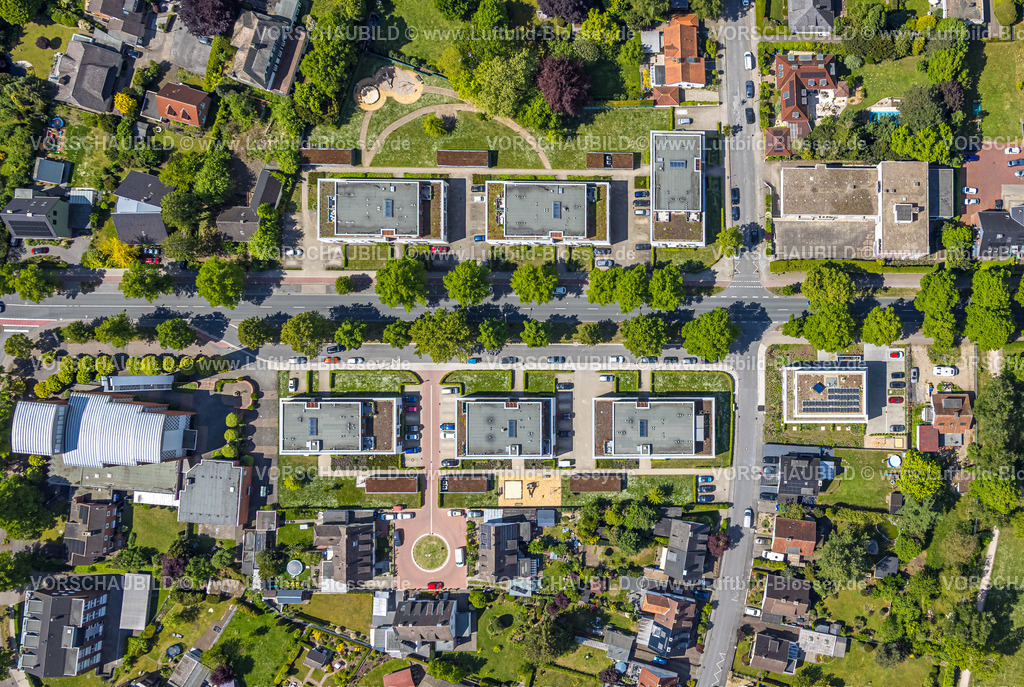 Hamm250500420Lippestrasse | Luftbild, Neubaugebiet Lippestraße, Dachbegrünung, Hamm , Ruhrgebiet, Nordrhein-Westfalen, Deutschland