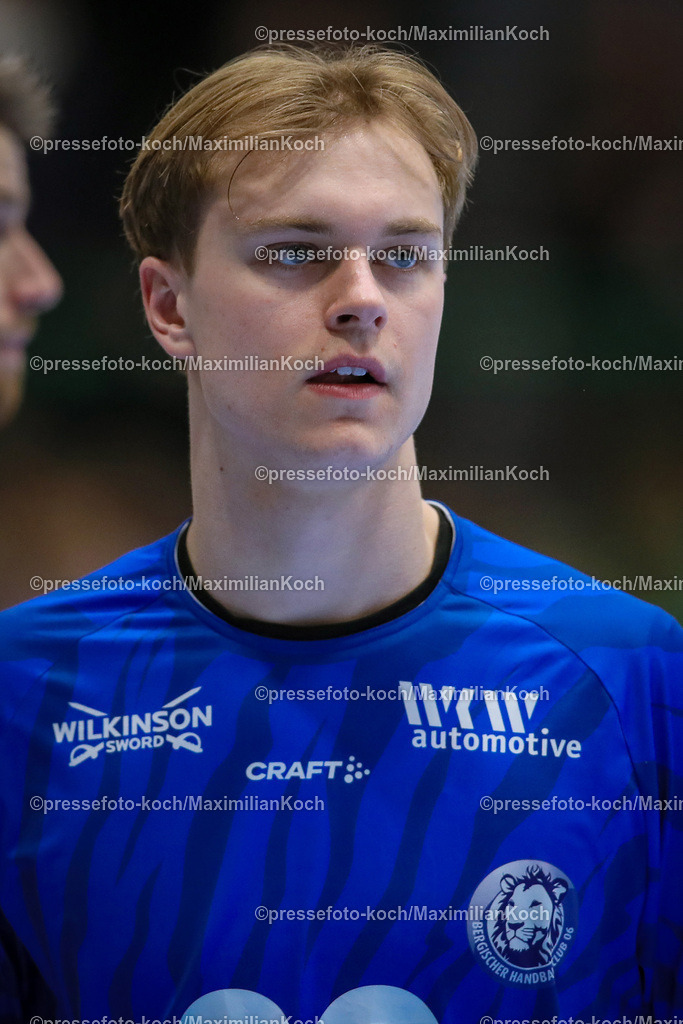 Wup1HBL10032402075 | 10.03.2024, Wuppertal, Handball, Uni-Halle, Liqui Moly Bundesliga, 25. Spieltag, Bergischer HC - VfL Gummersbach: Jan Reimer (Bergischer HC)