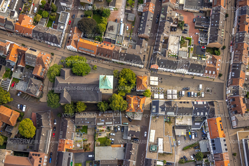 Dorsten230906245 | Luftbild, Kath. Kirche St. Agatha, Marktplatz, Dorsten, Ruhrgebiet, Nordrhein-Westfalen, Deutschland