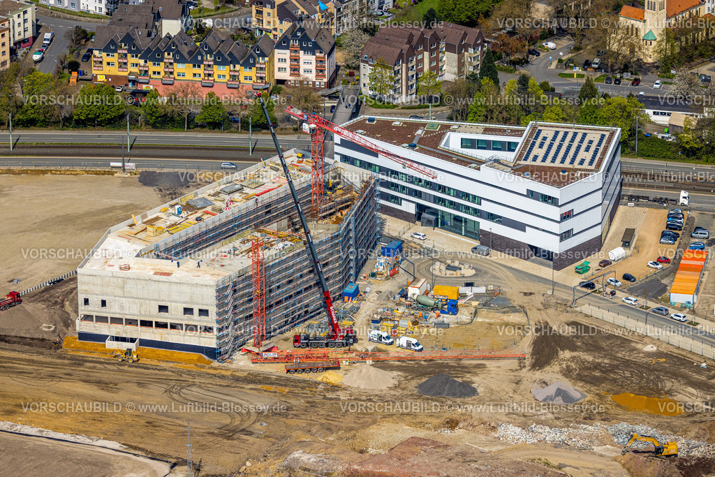 Bochum230403960 | Luftbild, Mark 51/7 Baustelle und Neubau Wissenschafts- und Technologiequartier, Forschungszentrum ZESS der Ruhr-Universität Bochum, Laer, Bochum, Ruhrgebiet, Nordrhein-Westfalen, Deutschland