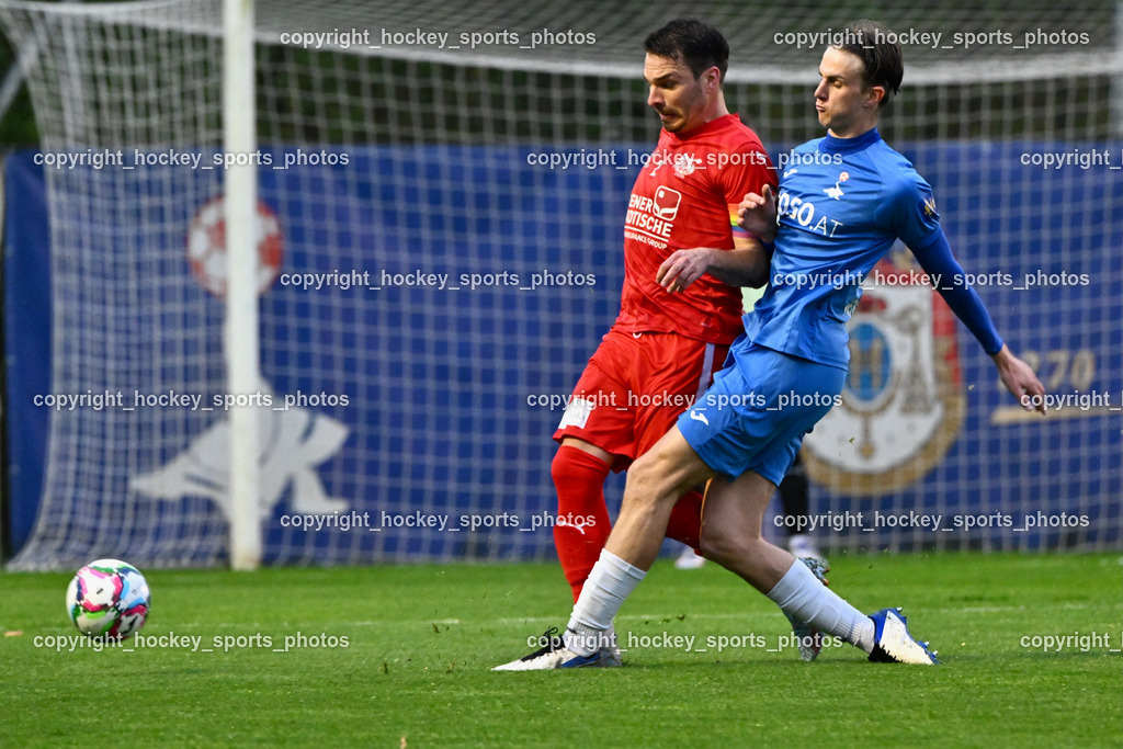 SAK vs. KAC 1909 | #5 Jakob Geister SAK, #2 David Gräfischer KAC, SAK vs. KAC 1909, SAK vs. KAC 1909 am 17.04.2025 in Klagenfurt (Sportpark Welzenegg), Austria, (Photo by Bernd Stefan)