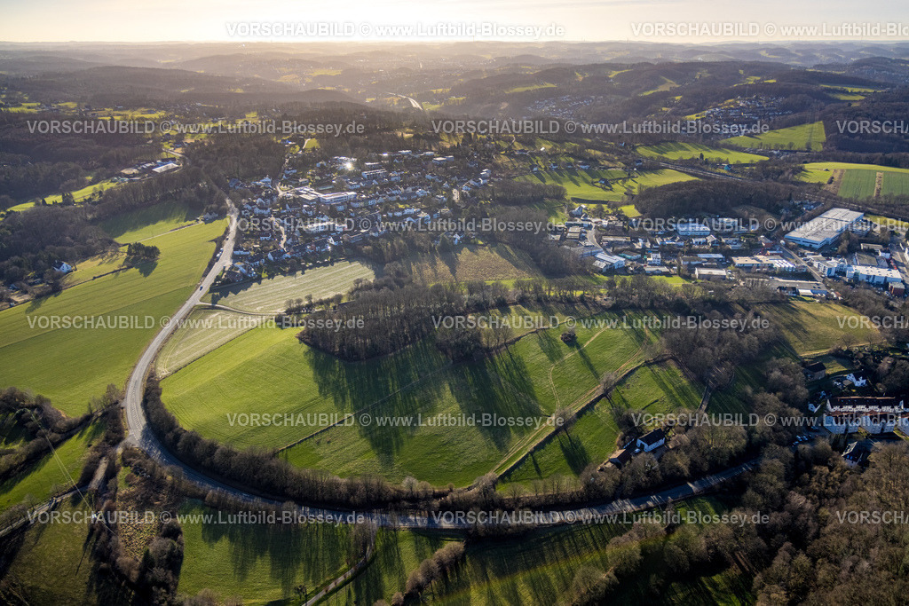 Witten240103100 | Luftbild, Wohngebiet und Gewerbegebiet Westerweide, Bogen der Kämpenstraße, Westherbede, Witten, Ruhrgebiet, Nordrhein-Westfalen, Deutschland