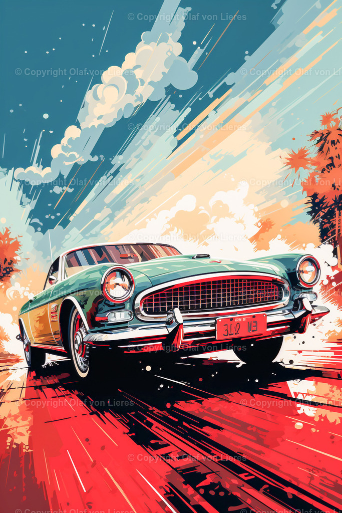 Oldtimer Comicart | Oldtimer als Wandbild