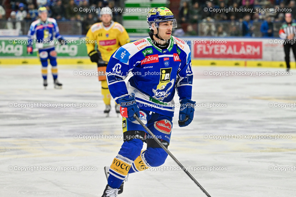 EC IDM WÄRMEPUMPEN VSV vs. Vienna Capitals | #40 Elias Wallenta EC VSV, EC IDM WÄRMEPUMPEN VSV vs. Vienna Capitals, EC IDM WÄRMEPUMPEN VSV vs. Vienna Capitals am 16.11.2025 in Villach (Stadthalle Villach), Austria, (Photo by Bernd Stefan)
