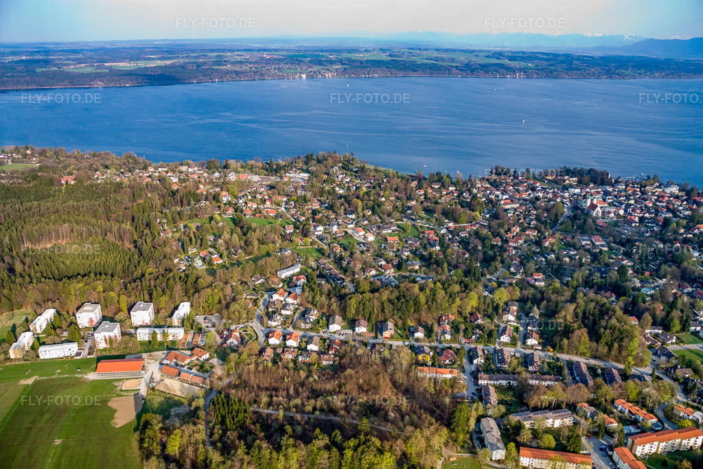 Luftbild: Stadt am Starnbergersee von Westen in Tutzing im Bundesland Bayern in Deutschland. Foto: IMG_17945.jpg vom 15.04.2009 durch Werner Riehm/FLY-FOTO.de