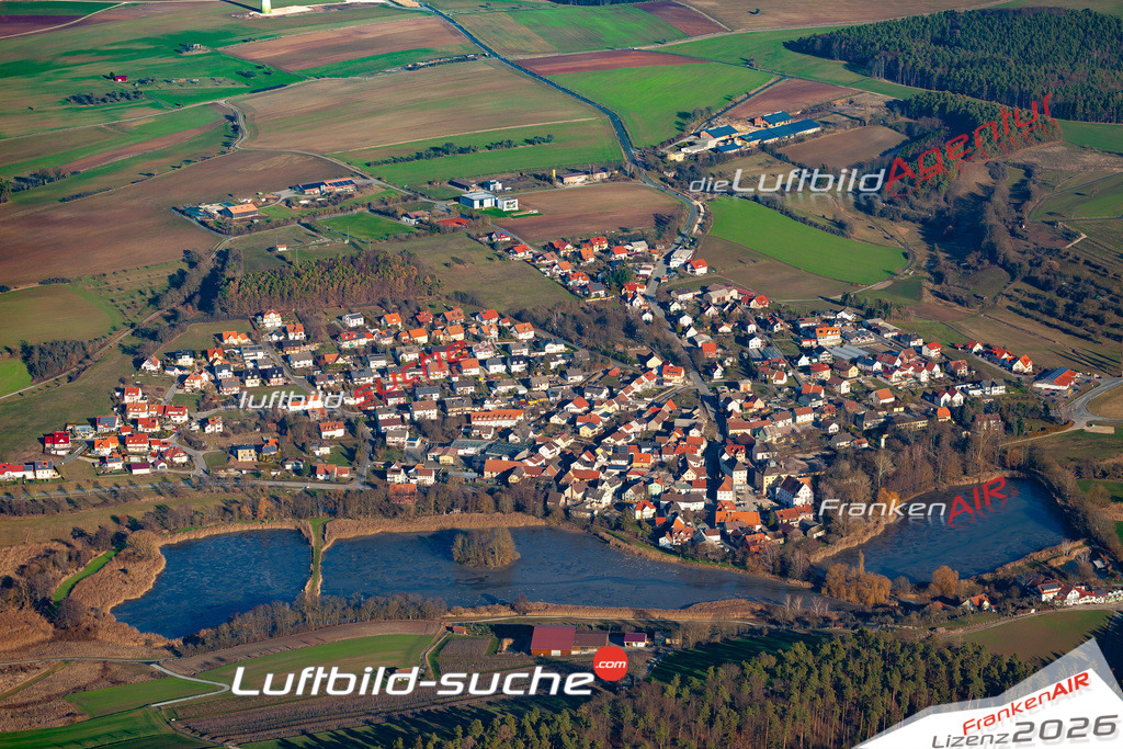 Die Luftbildaufnahme Trabelsdorf - Lisberg wurde 2019 mittels Flugzeug (keine Drohne) erstellt. Perfekte Schärfe und Druck- Ergebnisse- Garantiert!