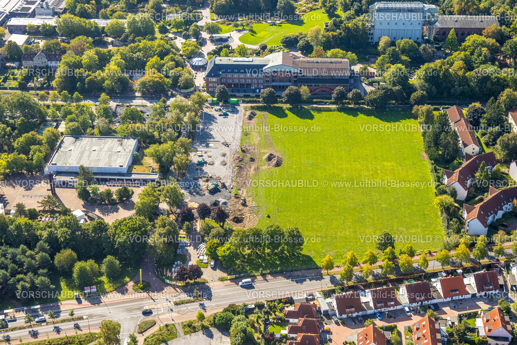 Hamm250901326 | Luftbild, Freiherr-vom-Stein-Gymnasium und Baustelle, Eingangsbereich Maximilianpark, Uentrop, Hamm, Ruhrgebiet, Nordrhein-Westfalen, Deutschland