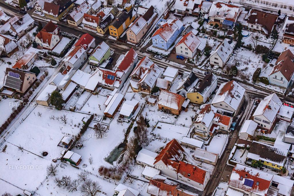 Gänsried  Im Winter bei Schnee | Luftbild: Gänsried  Im Winter bei Schnee in Freckenfeld im Bundesland Rheinland-Pfalz in Deutschland. Foto: IMG_23585.jpg vom 16.01.2010 durch Werner Riehm/FLY-FOTO.de - Realisiert mit Pictrs.com