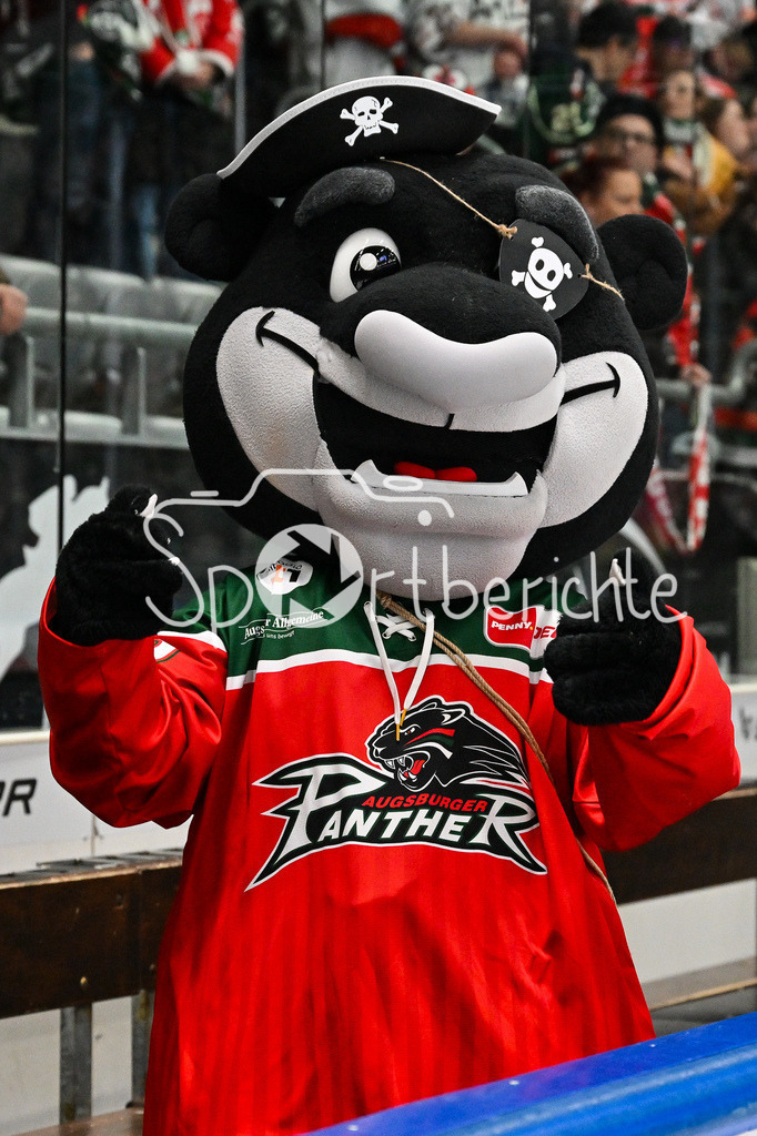 Augsburger Panther - Düsseldorfer EG | Panther Maskotchen DATSCHI im Bild / Einzelfoto / Freisteller / DEL: Augsburger Panther - Duesseldorfer EG, Curt Frenzel Stadion am 04.03.2025