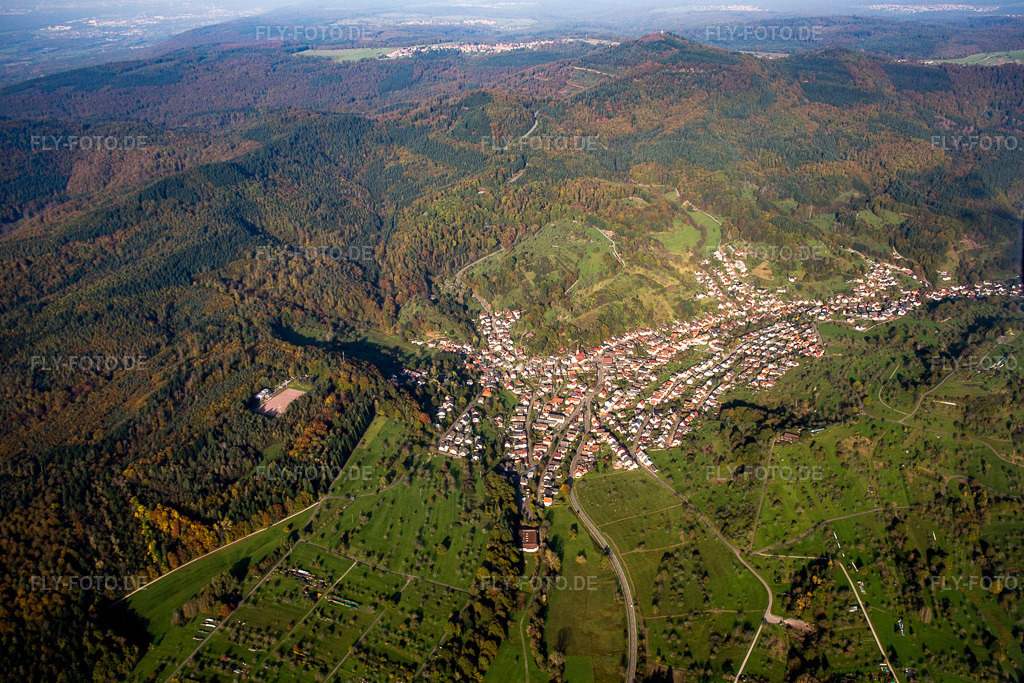 Luftbild: Ortsansicht von Südwesten im Ortsteil Michelbach in Gaggenau im Bundesland Baden-Württemberg in Deutschland. Foto: IMG_075351.jpg vom 26.10.2014 durch Werner Riehm/FLY-FOTO.de