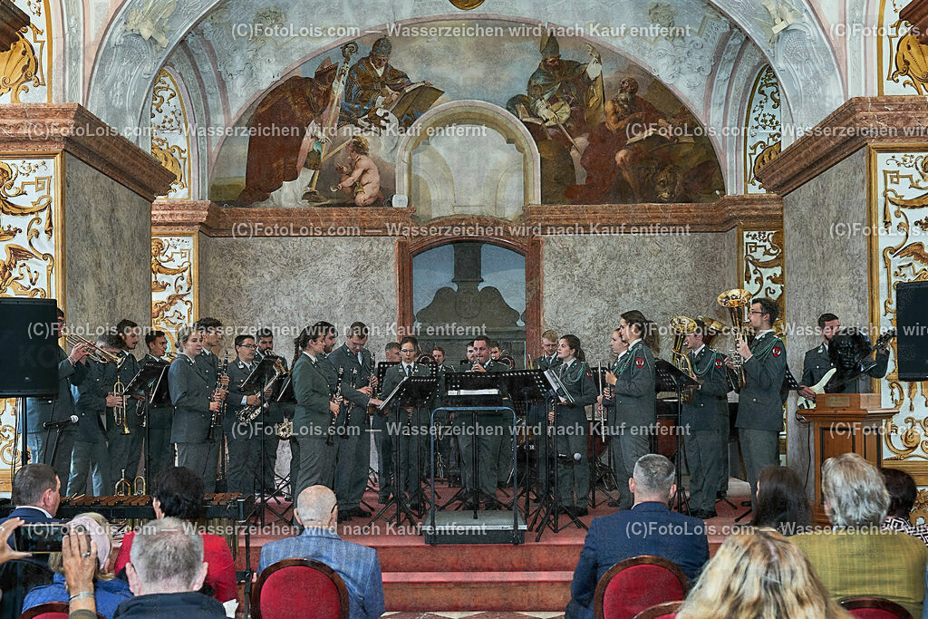 ALS1415_XXXIX-Chopin-Festival_Ausklang_Militaermusikkapelle | (C)FotoLois.com, Alois Spandl, XXXIX. internationales CHOPIN-Festival in der Kartause Gaming, AUSKLANG in der Barockbibliothek mit der Militärmusik Niederösterreich unter der Leitung von Militärkapellmeister Oberst Adolf Obendrauf, So 6. August 2023.