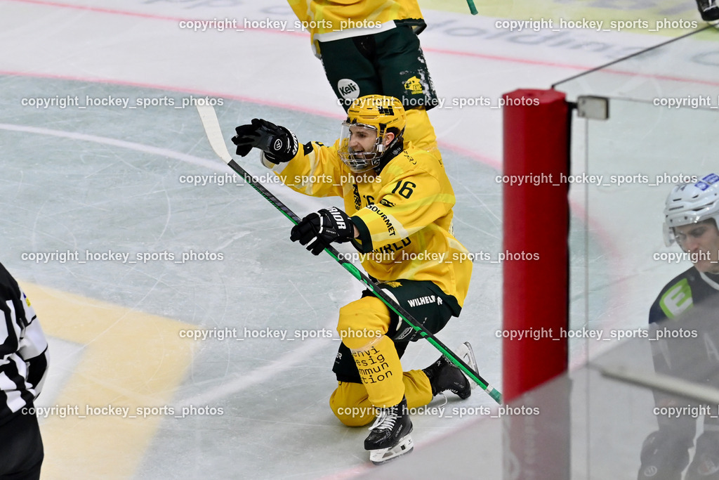 ATSE Graz vs. EHC Lustenau | Jubel EHC Lustenau, #16 Wüstner Robin EHC Lustenau, ATSE Graz vs. EHC Lustenau, ATSE Graz vs. EHC Lustenau am 14.02.2026 in Graz (Merkur Eishalle ), Austria, (Photo by Bernd Stefan)