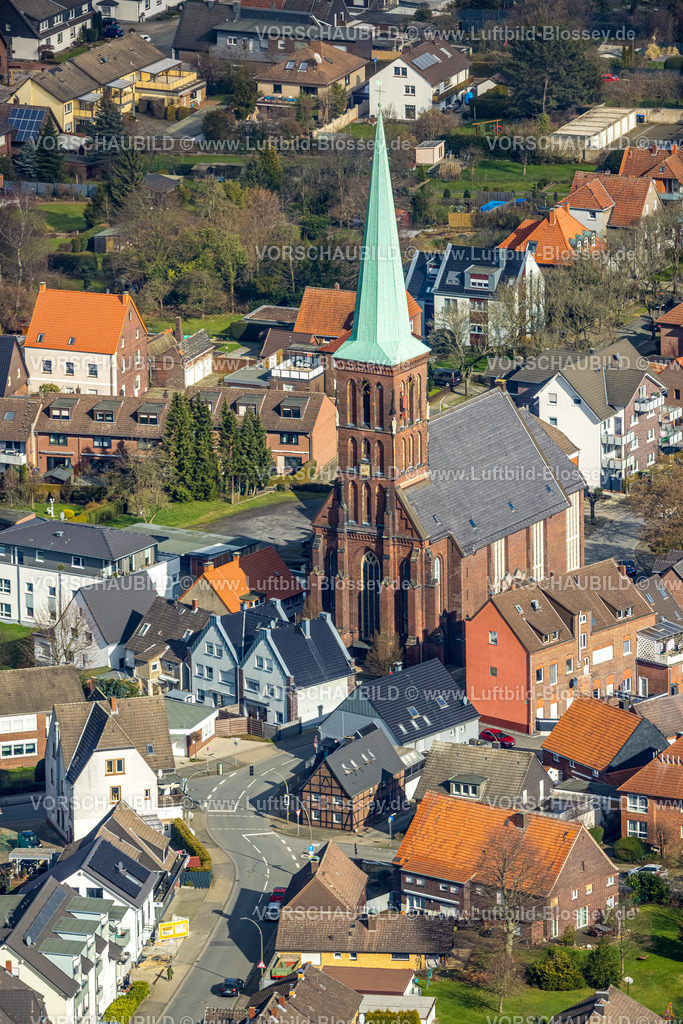 Hamm230215176 | Luftbild, St. Pankratius Kirche, Bockum-Hövel, Hamm, Ruhrgebiet, Nordrhein-Westfalen, Deutschland