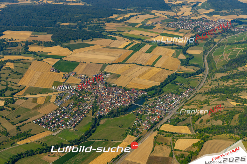 Das Luftbild zeigt : Elpersheim Weikersheim - Die Luftaufnahme wurde 2023 vom UL-Flugzeug aus erstellt ( keine Drohne ) - Hochauflösende Luftaufnahme - Für grossformatige Ausdrucke geeignet. Die Geschenkidee !Mit Lizenz und Bildrechte bestellbar