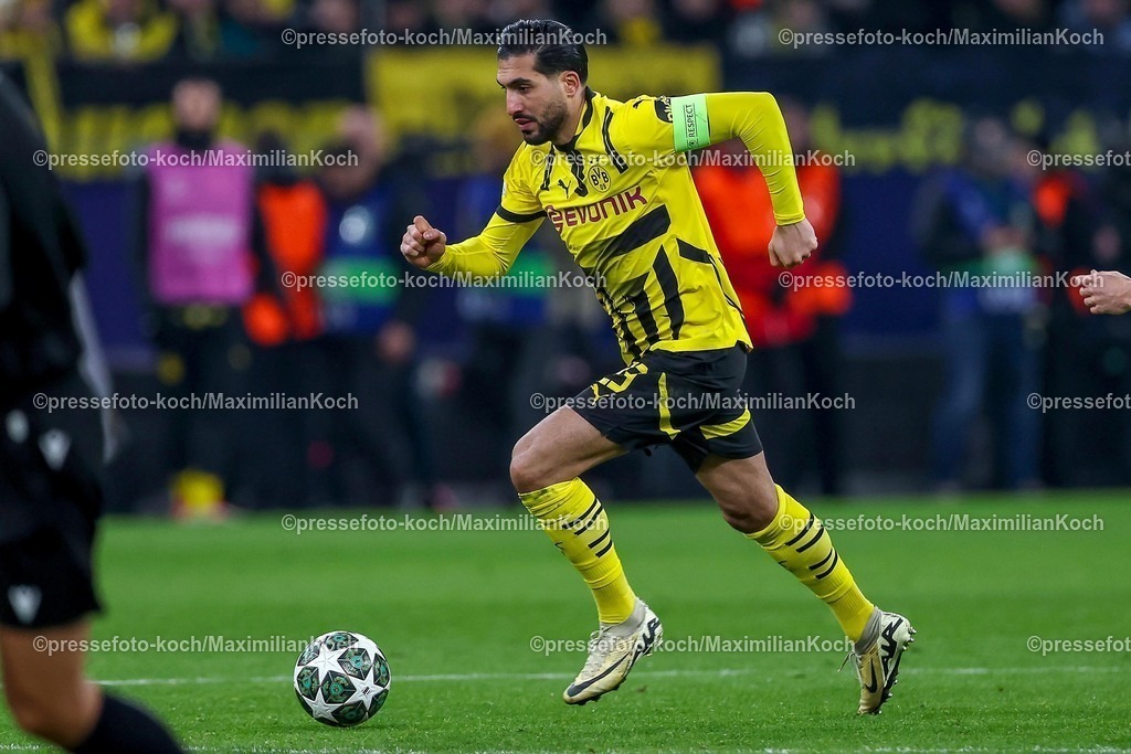 UCL1902250102268 | 19.02.2025, Fußball, UEFA Champions League, Borussia Dortmund - Sporting Lissabon, Signal Iduna Park, Knockout phase play-offs, Saison 2024 2025: Emre Can (BVB #23) 