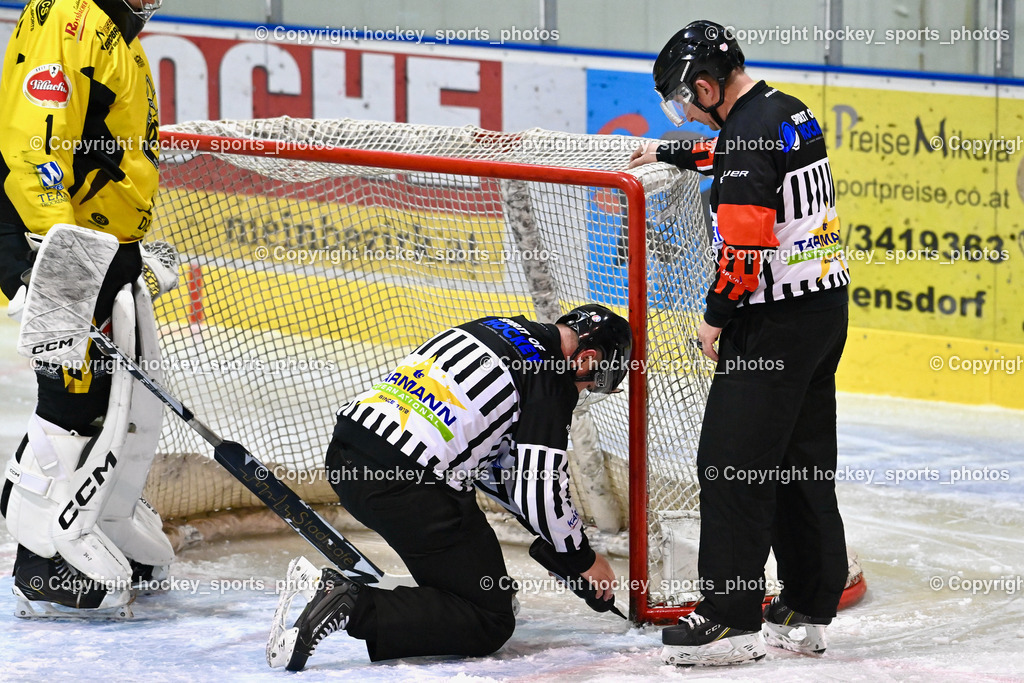 ESC Steindorf vs. EC Hornets Spittal 20.2.2024 | Wucherer Gerald Referee, Holzer Daniel Referee,ESC Steindorf vs. EC Hornets Spittal 20.2.2024, ESC Steindorf vs. EC Hornets Spittal 20.2.2024 am 20.02.2024 in Steindorf (Ossiachersee Halle), Austria, (Photo by Bernd Stefan)