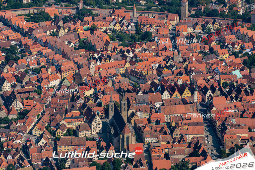 aktuelles Luftbild von  Rothenburg-tauber - Luftaufnahme wurde 2019 von https://frankenair.de mittels Flugzeug (keine Drohne) erstellt.