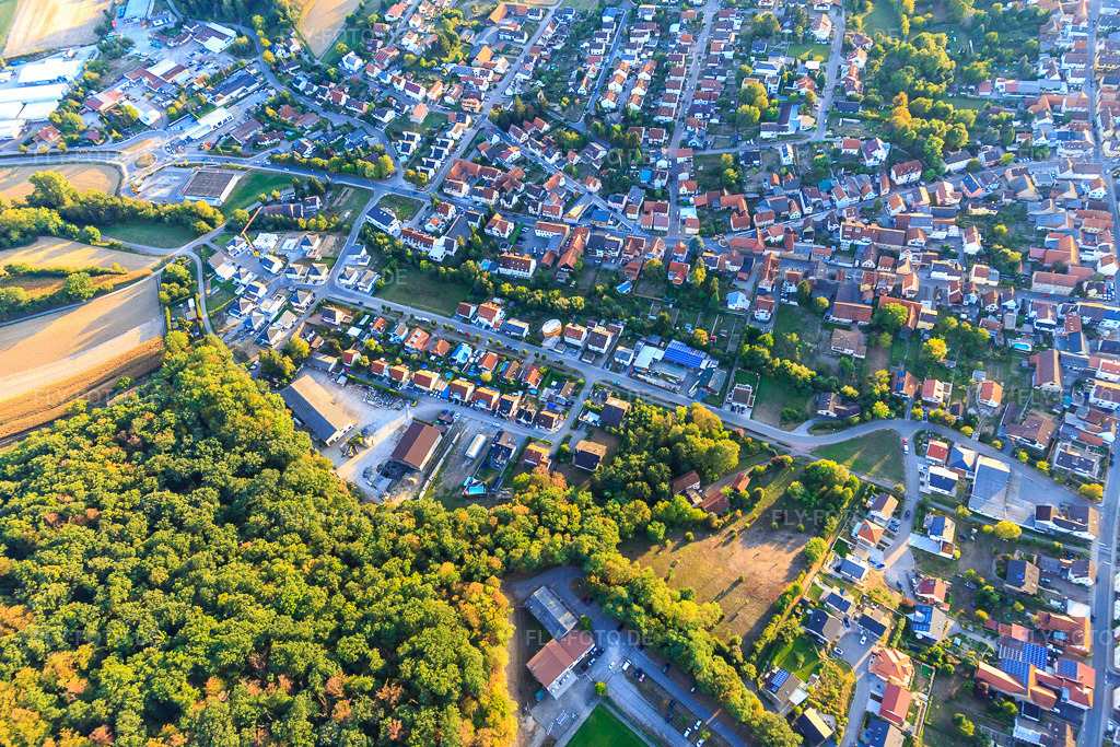 Luftbild: Industriestr im Ortsteil Michelfeld in Angelbachtal im Bundesland Baden-Württemberg in Deutschland. Foto: IMG_111559.jpg vom 09.09.2018 durch Werner Riehm/FLY-FOTO.de