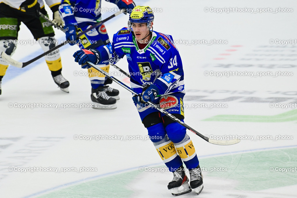 EC IDM Wärmepumpen VSV vs. HC Pustertal 8.10.2023 | #34 RODINGER Dominik EC VSV,  EC IDM Wärmepumpen VSV vs. HC Pustertal 8.10.2023, EC IDM Wärmepumpen VSV vs. HC Pustertal am 08.10.2023 in Villach (Stadthalle Villach), Austria, (Photo by Bernd Stefan)