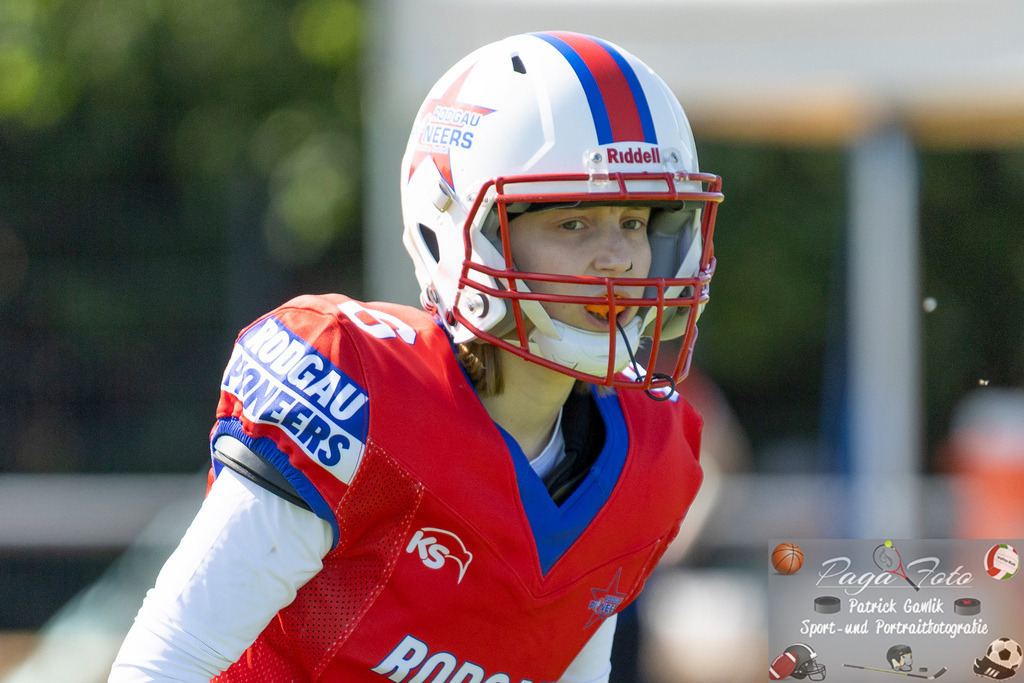 GFLW 1: German Football League Women 1: Rodgau Pioneers Ladies - Stuttgart Scorpions Sisters, 07.06.2026 | Lara Konrath (Rodgau Pioneers Ladies #6), Freisteller, Portrait / Porträt, Rodgau Pioneers Ladies - Stuttgart Scorpions Sisters, Rodgau, Maingau-Energie-Stadion "Am Weichsee", 7.6.2026 - Realisiert mit Pictrs.com
