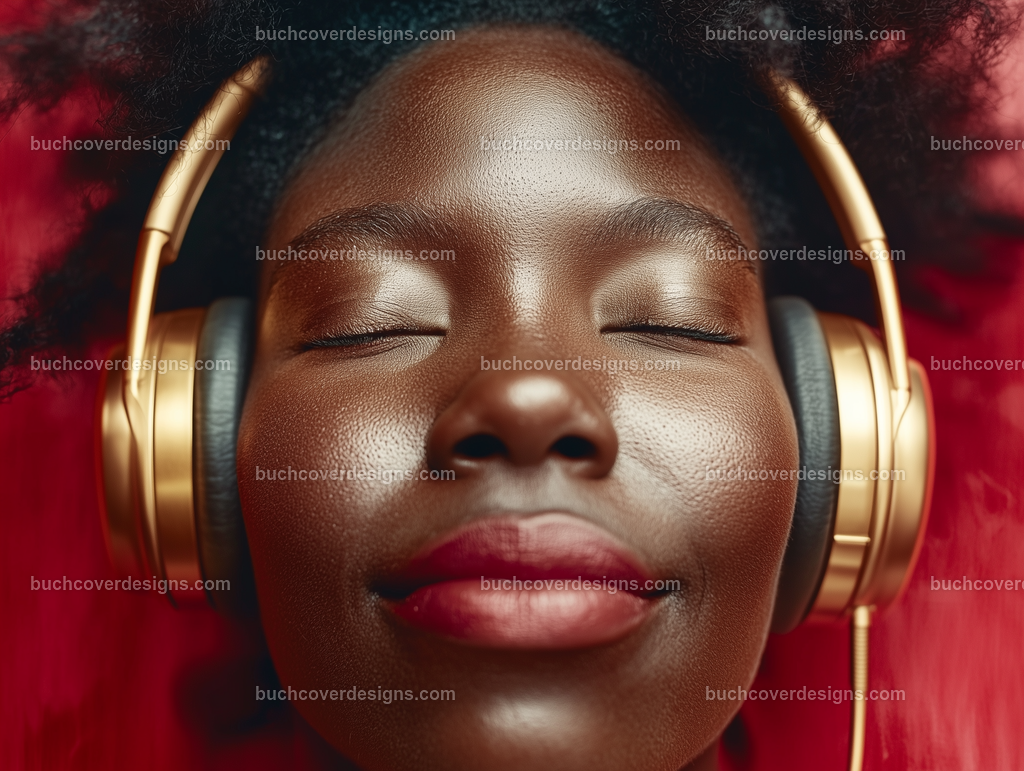 Gesicht einer Frau mit Kopfhörer (191) | black afro rasta woman face wear a golden headphone, see the face - close up - studio light - vivid colors - high detail - realistic - photo - sureal --chaos 5 --ar 4:3 --stylize 50 --weird 100 --v 6.1 Job ID: a7cd6b99-3539-45a1-b753-b7712bdc0d9d