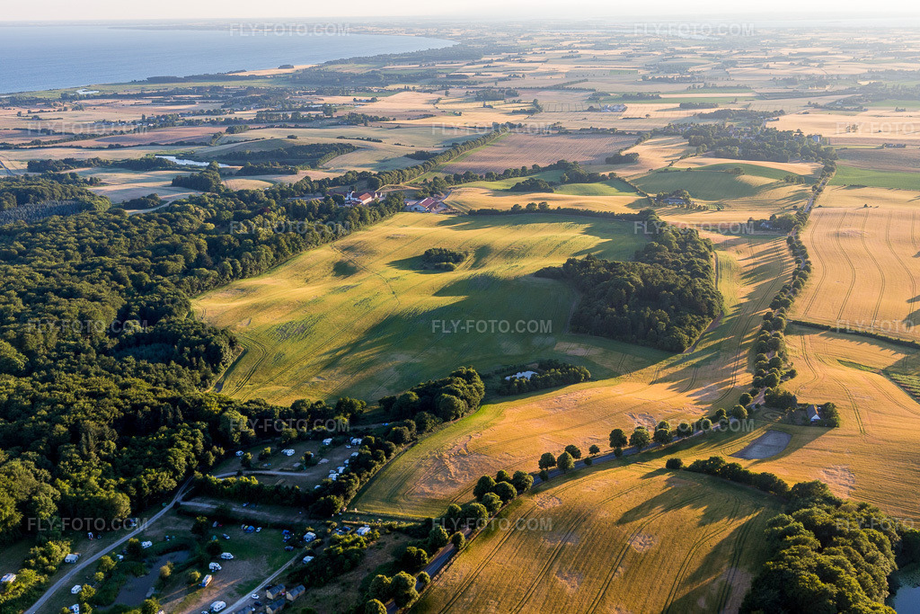 Aerial view: (DK), Møns Klint Resort and Camping in Borre in the state Zealand, Denmark. – Photo: IMG_108695.jpg taken on 07/04/2018 by Werner Riehm/FLY-FOTO.com – Resolution of the original: 5472 x 3648 px