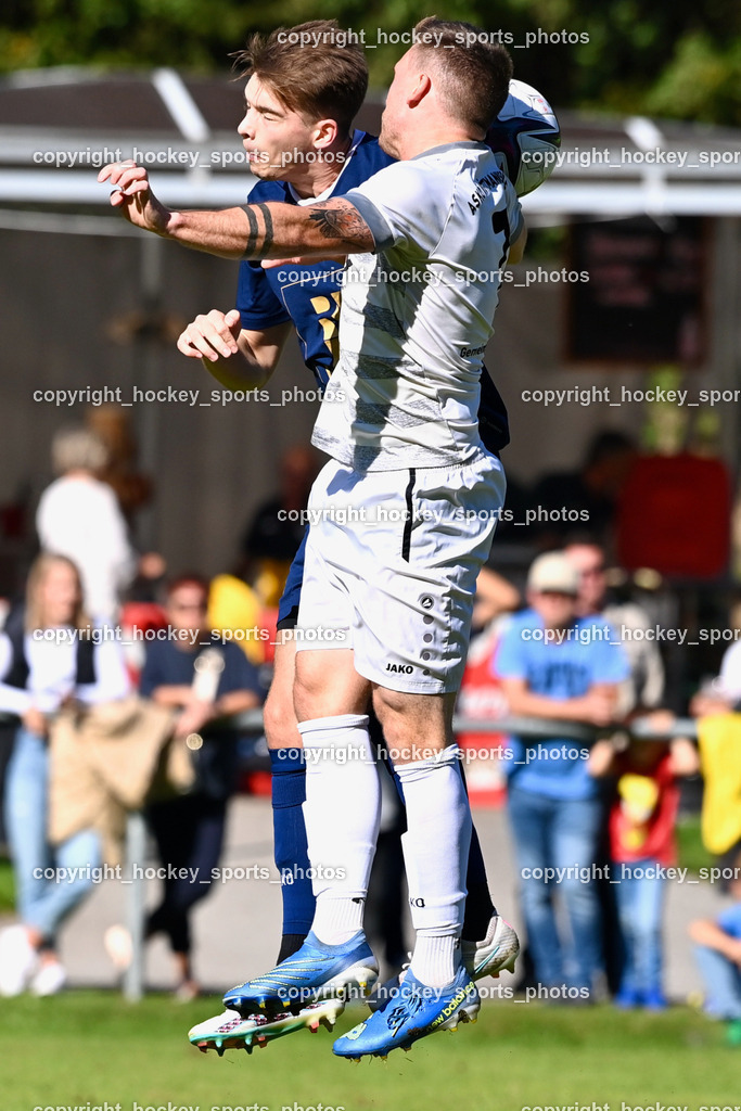 ATUS Velden vs. ASKÖ Köttmannsdorf 7.10.2023 | #18 Nicolas Manuel Modritz ATUS Velden, #7 Ziga Erzen Köttmannsdorf, ATUS Velden vs. ASKÖ Köttmannsdorf 7.10.2023, ATUS Velden vs. ASKÖ Köttmannsdorf am 07.10.2023 in Velden (Wald Arena Velden), Austria, (Photo by Bernd Stefan)